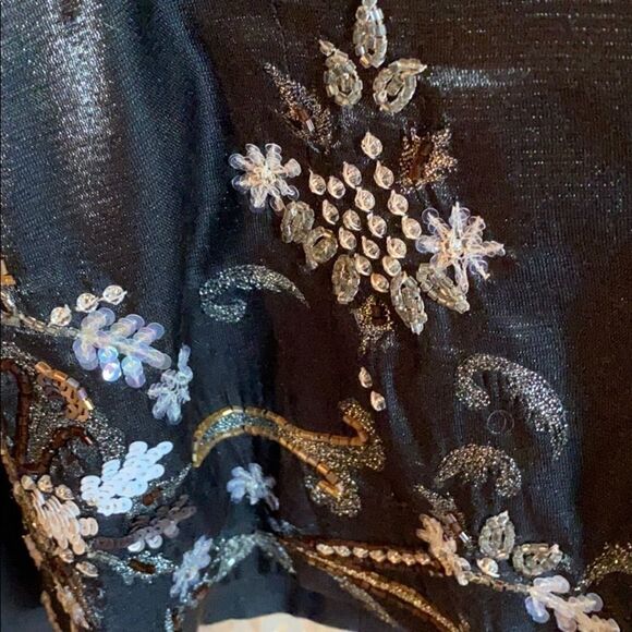 Chico’s sparkle beaded black subtle shimmer jacket - Picture 10 of 10